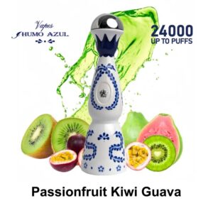 Passion Fruit Kiwi Guava 24K Puffs Humo AZUL 24000 Disposable Vape | 2% Nicotine, Ceramic Bottle Design