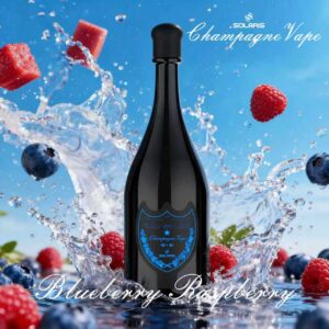 Blueberry Raspberry 30K Puffs Solaris Champagne 30000 Disposable Vape, 1.2Ω Mesh Coil, LED Light